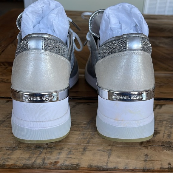 Michael Kors LIV Trainer size 7 - Khaki Glitter chain mesh - Picture 4 of 11